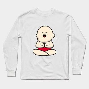International yoga day with cute baby character Long Sleeve T-Shirt